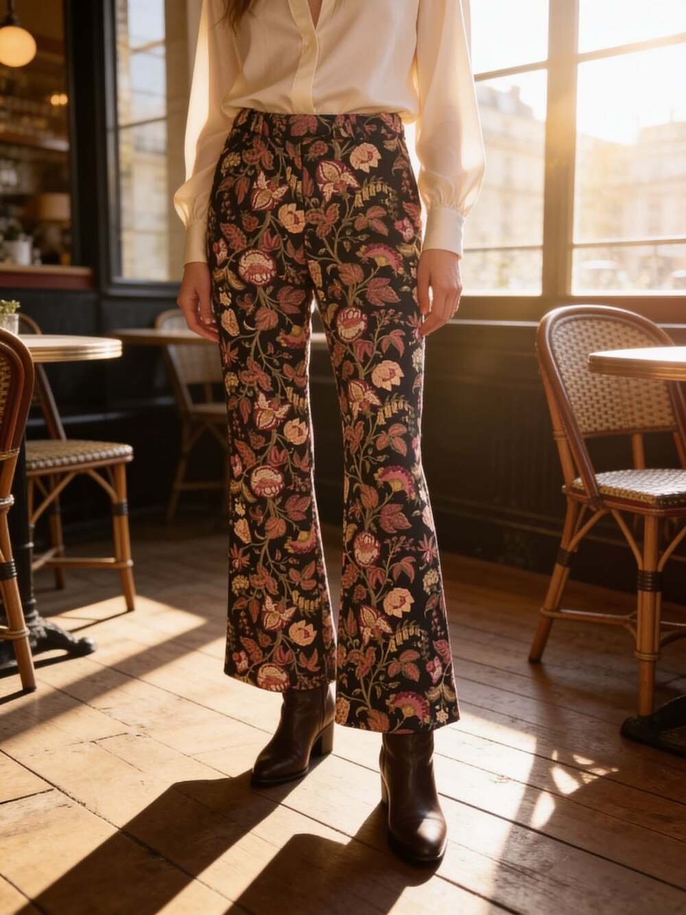 One Dream One Wish Fall Floral Flare Pants Size 6